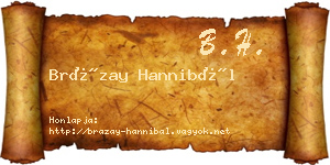 Brázay Hannibál névjegykártya